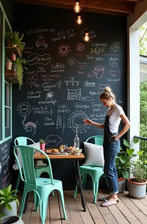 Paint a Wall With Chalkboard Paint and Let It Be Random.
Living Room and Dinning Ideas