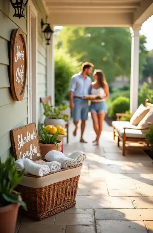 Put a Basket Out for Barefoot Guests.
Living Room and Dinning Ideas