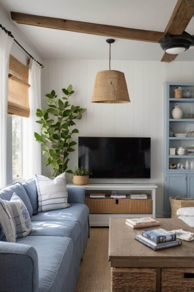 Zone It With a Rug
Chic TV Ideas for Small Living Room Spaces