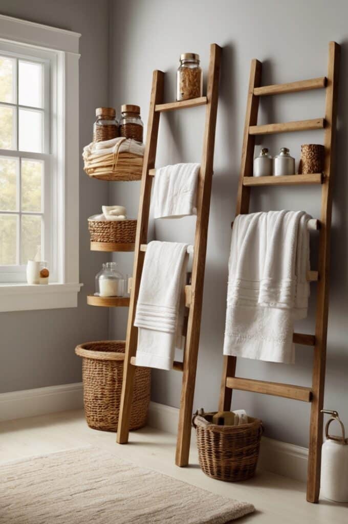 Ladder Towel Rack No Nails, No Problem