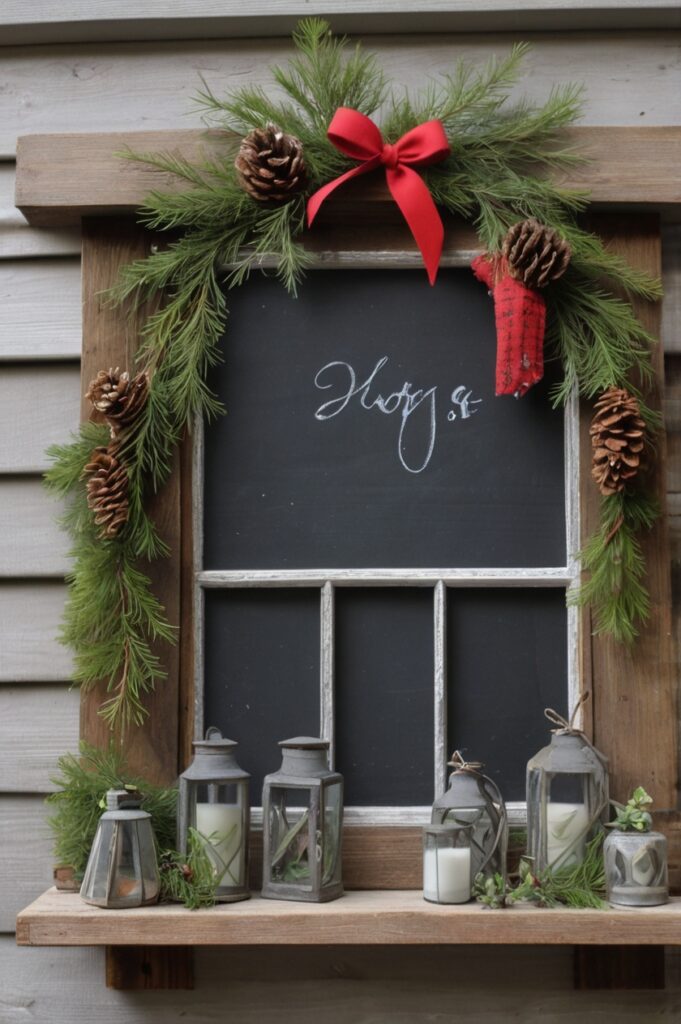 Upcycled Window Frame Turned Festive Sign